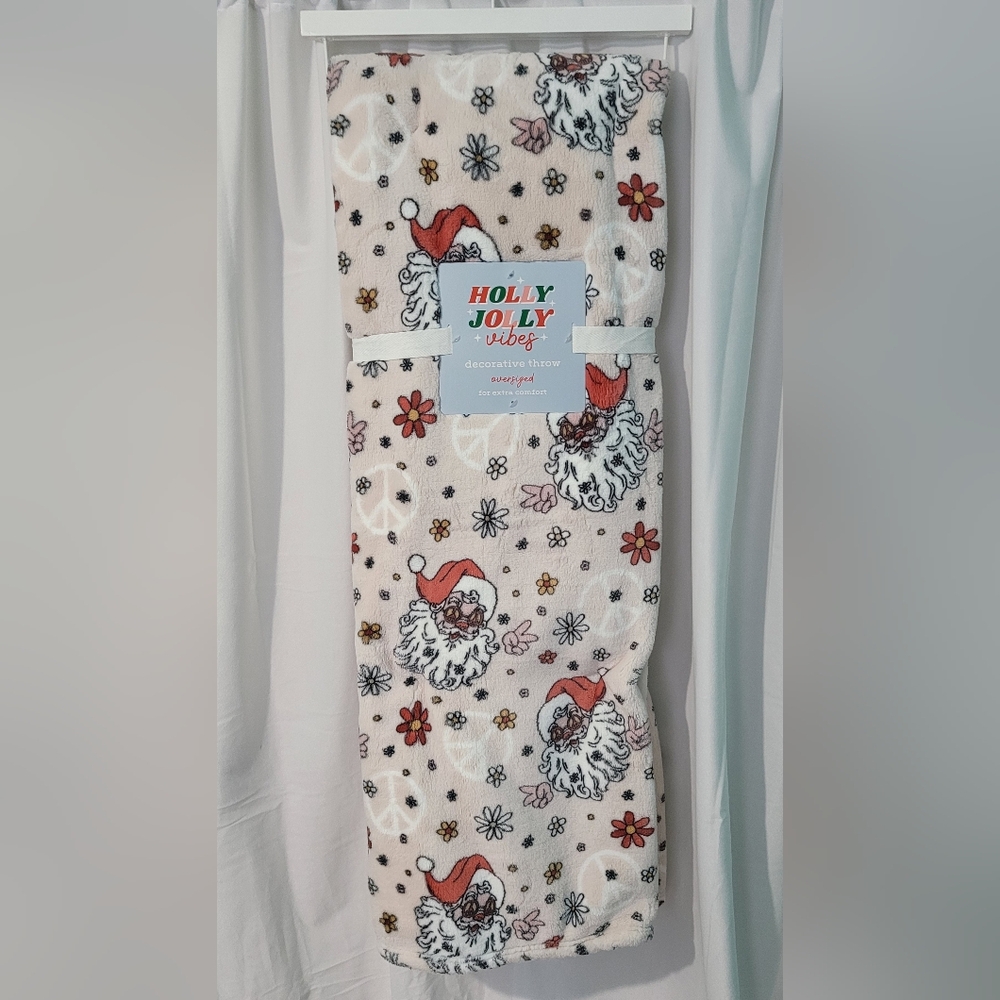 🎄 Holly Jolly Vibes Santa Claus Throw Blanket 🎅